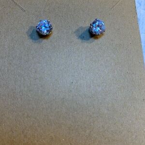 Elegant Silver CZ Stud Earrings